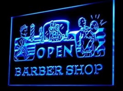 Open BARBER SHOP LED Neon Sign